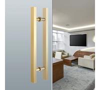 Matte Black Anti Rust Stainless Steel Door Pull Handle 47" Brushed Finish Square Design for Glass Barn Iron and Wood Doors Available in 120cm & 90cm Sizes