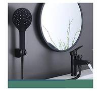 Matte Black Basin Faucet Single Handle Hot Cold Mixer with 3 Function Hand Showe Bathroom Washbasin Dual-Purpose Bath Faucet(Matte Black C)