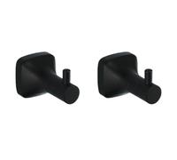 Matte Black Bathroom Accessories Set Wall Mount Stainless Steel Clothes Hook Toilet Paper Holder Towel Bar Hardware Pendant,2 PCS Robe Hook