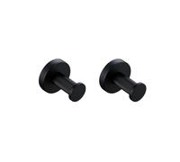 Matte Black Bathroom Accessories Towel Bar Bath Robe Hook Brass Knurled Bathroom Hardware Set Shelf for Towels Paper Tissue Hol,2 hooks