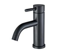 Matte Black Bathroom Basin Faucet Brass Deck Mounted Short Or Tall Hot and Cold Water Mixer Tap Crane for Vessel Sink(Matte Black)