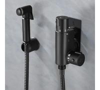 Matte Black Bidet Douche Mini Thermostatic Bar Valve, Spray Kit, Plate Bracket