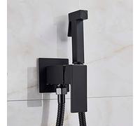 Matte Black Bidet Faucet Brass Shower Mixer Square Water Mixer for Hot & Cold Modern Bathroom Sink Tap Stylish WC SprayerShowerhead for Home Use