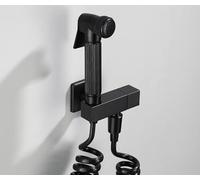 Matte Black Bidet Shower Solid Brass Handheld Sprayer for Toilet Single Cold Water Anal Corner Valve Faucets(FXF01-S)