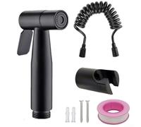 Matte Black Bidet Toilet Spray Douche Shattaf with Ergonomic Handle, Stainless Steel Sprayer, and Flexible Hose with G1/2 Connector for Use (4#)