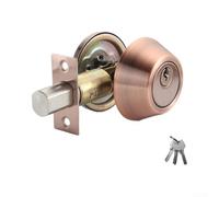 Matte Black Bolt Lock Cylinder With Keys For Home Security Fits 35mm To 50mm Thick Doors Solid Metal Construction Easy Installation Interior Exterior Use Bronze Finish Available(Bronze)