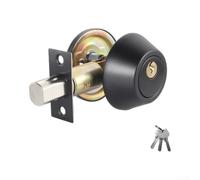 Matte Black Bolt Lock Cylinder With Keys For Standard Door Thickness 35mm To 50mm Solid Metal Construction Home Security Hardware Bronze Silver Finish Options Easy Installation Kit Included(Black)