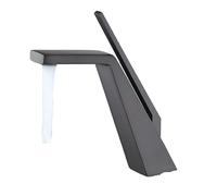 Matte Black Brass Single Handle Splash Proof Deck Mounted Basin Taps Cold and Hot Mixer Arches Faucets(Mp35 Grey)