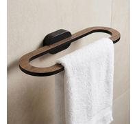 Matte Black/Brown 310mm Towel Holder Hanger Wall Mounted