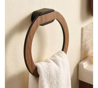Matte Black/Brown Oval Towel Holder Ring Wall Mounted