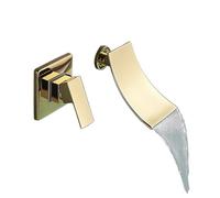 Matte Black/Chrome Bathroom Faucet Wall Mounted Waterfall Basin Faucets Washing Basin Taps & Cold Water Mixer Tap(Chrome C)