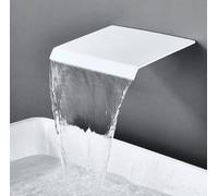 Matte Black/Chrome Bathroom Faucet Wall Mounted Waterfall Basin Faucets Washing Taps Hot & Cold Water Mixer Tap(Blanc)