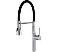 Matte Black Chrome Kitchen Pull Down Sprayer 360 Rotation Single Lever Mixer Tap