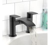Matte Black Contemporary Deck Mounted Waterfall Bath Filler Tap Nes Home Black One Size