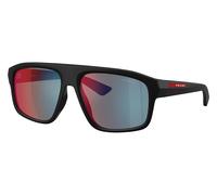 Matte Black/Dark Grey with Blue Red Flash Mirror / 59