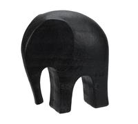 Matte Black Elephant Ornament | Elegant Elephant Figurine For Home & Office | Wildlife Sculpture Animal Statue - 15cm