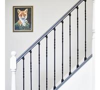 Matte Black "Enfield" Double Twist Stair Spindle - with Adjustable Rake Brackets