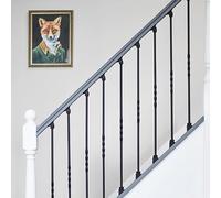 Matte Black "Enfield" Single Twist Stair Spindle - with Fixed and Adjustable Rake Brackets