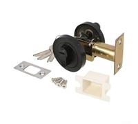 Matte Black for deadbolt Lock for Exterior Doors, Heavy Duty Single | Modern Single Cylinder for deadbolt for Home Entry, Anti-Pick Brass Keyway and Strike Plate