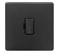 Matte Black Fused Spur 13A 250V Single Gang BL416