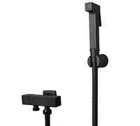 Matte Black Handheld Bidet Sprayer for Toilet, Brass Portable Cloth Diaper Sprayer Set Single Cold Water Bathroom Bidet Sprayer Kit with Anti-Leaking Shower Hose for Personal Hygiene