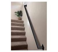 Matte Black Indoor Stair Handrail - Modern Wrought Iron Grab Bar Kit, Non-Slip Design, 2-16ft Adjustable, Supports 440LBS, Perfect for Bars, Lofts, and s.