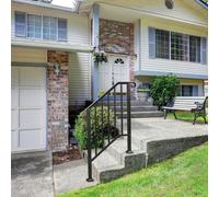 Matte Black Iron Handrail Picket Stair Rail for 2 Step Handrail Outdoor Stairs