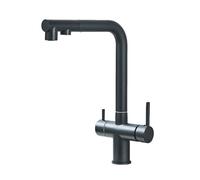 Matte Black Kitchen Faucet with 360° Swivel Lead Free SUS304 Stainless Steel Magnetic Coupling Easy Clean Gold Brush Filter Pull Down Design for Modern Homes