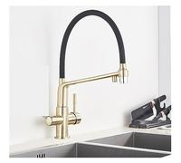 Matte Black Kitchen Sink Faucet Dual Handle Water Mixer Pure Water Filter Tap Hot & Cold Water for Easy Cleaning Modern Design White Chrome Finish