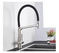 Matte Black Kitchen Sink Faucet Dual Handle Water Mixer Pure Water Filter Tap Hot & Cold Water for Easy Cleaning Modern Design White Chrome Finish
