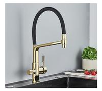 Matte Black Kitchen Sink Faucet Dual Handle Water Mixer Pure Water Filter Tap Hot & Cold Water for Easy Cleaning Modern Design White Chrome Finish