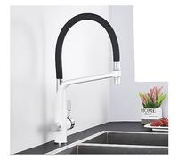 Matte Black Kitchen Sink Faucet Dual Handle Water Mixer Pure Water Filter Tap Hot & Cold Water for Easy Cleaning Modern Design White Chrome Finish