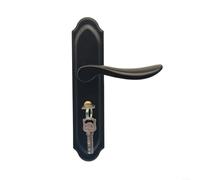 Matte Black Lever Door Lock Set for Interior Wood Doors Quiet 50mm | Solid Aluminum Alloy Handle with Lift-Up Privacy for Lock and Anti-Collision Rubber Cushions on Standard Frames(1pc)