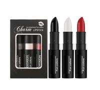 Matte Black Lipstick, Black, White and Red lipstick, Face Painting Kit, Nourishing & Long-Lasting Creamy Lipstick, High Pigmented Face Paint & Eyeshadow, Suitable for Halloween,Cosplay, Easy to Color