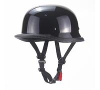 (Matte Black, M) Vintage Motorcycle Cruiser Helmet Half Face German Helmet