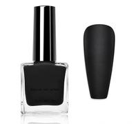 Matte Black Nail Polish - 10ml Black Nail Varnish Quick Dry - Long Lasting Matte Finish Nail Polish Breathable & Chip Resistant - Vegan & Non-Toxic & Silky Smooth Application