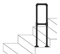 Matte Black Outdoor Stair Handrail Durable Transitional Handrail for Exterior Steps Villa Gardens & Terraces Stylish 1 Step Picket for Safety & Stability