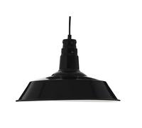 Matte Black Pendant Light, Deep Bowl Metal Hanging Lamp, Ceiling Mounted Pendant Light With Slim Cable Premier Housewares Black One Size