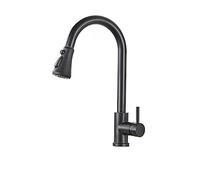 Matte Black Pull-Down Kitchen Faucet 360° Rotation Easy Installation Water Mixer Tap for Sink Modern Design Perfect for Home & Restaurant Use