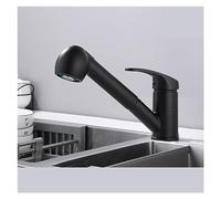 Matte Black Pull Down Kitchen Faucet Single Hole Deck Mounted Sink Mixer with Hot & Cold Water Pull Out Sprayer for Modern Home Ch Tap h