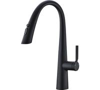 Matte Black Pull Down Kitchen Faucet with 3 Function Sprayer Single Handle Single Hole Sink Mixer Modern Design Easy Installation Kitchen Fixture