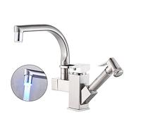 Matte Black PullOut Kitchen Faucet360° Rotatable Hot & Cold Water Mixer Tap High Arc Design for Modern Kitchen Sinks Easy Bidet Spray Function