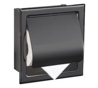 Matte Black Recessed Toilet Paper Roll Holder Stainless Steel Tissue Storage