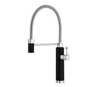 Matte Black Red Brass Kitchen Faucet, Single Handle Pull-Out Sink Mixer, Hot & Cold Water, Valve Core, Modern Design, Easy Installat, h