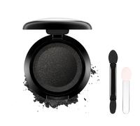 Matte Black Single Eyeshadow - Long-Lasting Pressed Powder Compact with Dual-Ended Applicator for Smoky, Dramatic Everyday Eye Makeup Looks, Professional Blendable Formula