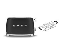 Smeg TSF01 Matte 2 Slice Toaster + TSBW01 Bun Warmer Bundle - Matte Black