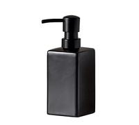 Matte Black Soap Dispenser Ceramic,Square Hand Soap and Lotion Dispenser for Bathroom Countertop,Dish Soap Dispenser for Kitchen-14oz.…