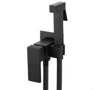Matte Black Solid Brass Bidet Faucet Mixer Set | Concealed Shower Mixer | Hot & Cold Water Bidet Spray with Hose & Ceic Valve | Modern Bathroom Essential
