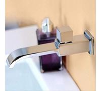 Matte Black Square Bathroom Basin Faucet Wall Mounted Cold Water Faucet Bathtub Waterfall Spout Vessel Sink Faucet Mop Pool Tap Silver Heavy Duty