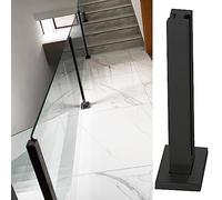 Matte Black Square Glass Railing Post 65-150cm, 304 Stainless Steel Indoor Balustrade, Safe Staircase Glass Handrail System, Height 75cm (29.5") - Stylish & Durable